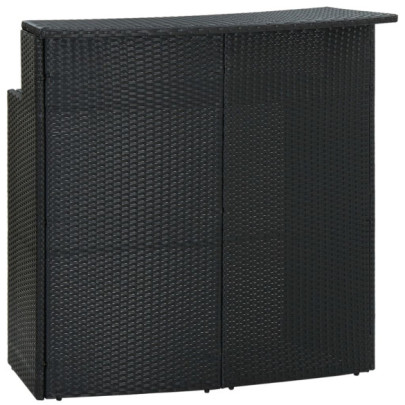 Masă de bar de grădină - negru - 120x55x110 cm - poliratan