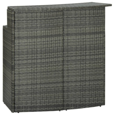 Masă de bar de grădină - gri - 120x55x110 cm - poliratan