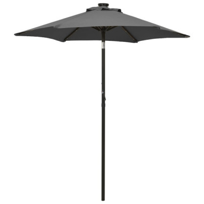 Umbrelă de soare cu lumini LED - antracit - 200x211 cm - aluminiu