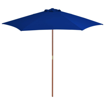 Umbrelă de soare de grădină cu stâlp din lemn - albastru - 270 cm