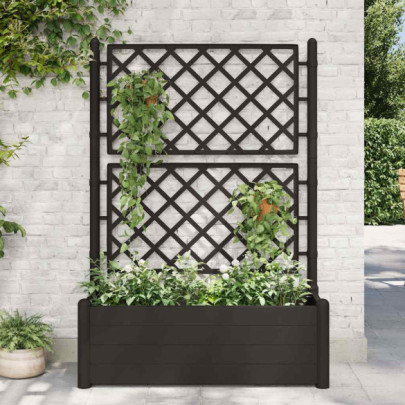 Jardinieră de grădină cu spalier - antracit - 100x43x142 - PP