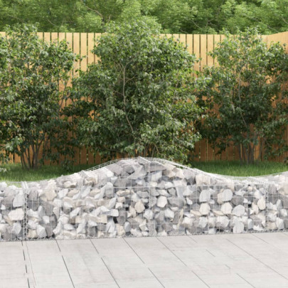 Coșuri gabion arcuite 9 buc - 200x50x40/60 cm - fier galvanizat