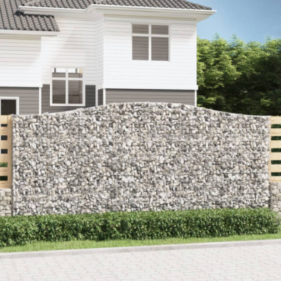 Coșuri gabion arcuite 7 buc - 400x50x180/200 cm - fier galvanizat